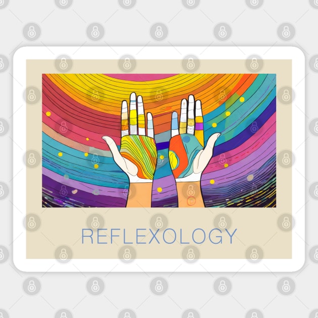 Hand Reflexology Art Magnet by CreativePhil